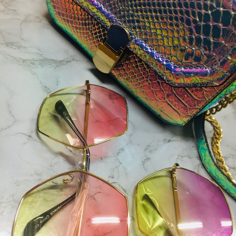 “Main Boo” Hexagon Gradient Trendy Sunglasses